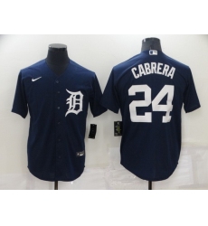 Men Detroit Tigers 24 Miguel Cabrera Navy Cool Base Stitched Jersey