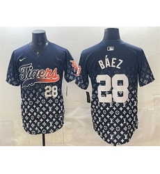 Men Detroit Tigers 28 Javier B E1ez Navy With Patch Vapor Premier Limited Stitched Baseball Jersey Men Detroit Tigers 28 Javier B E1ez Navy With Patch Vapor Premier Limited Stitched Baseball Jersey