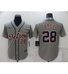Men Detroit Tigers 28 Javier Baez Grey Cool Base Stitched jersey