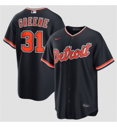 Men Detroit Tigers  31 Riley Greene Navy Alternate Stitched Baseball Jersey