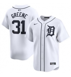 Men Detroit Tigers 31 Riley Greene White 2024 Home Limited Stitched Baseball Jersey