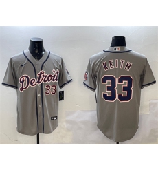 Men Detroit Tigers 33 Colt Keith Grey Cool Base Stitched Baseball Jersey