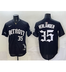 Men Detroit Tigers  35 Justin Verlander 2026 Black  Motor Gothic Edition  Vapor Premier Limited Stitched Baseball Jersey