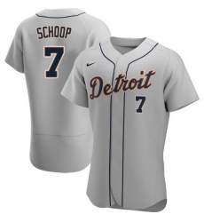 Men Detroit Tigers 7 Jonathan Schoop Grey Flex Base Stitched jersey