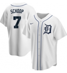 Men Detroit Tigers 7 Jonathan Schoop White Cool Base Stitched jersey