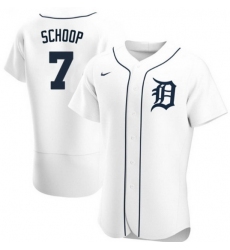 Men Detroit Tigers 7 Jonathan Schoop White Flex Base Stitched jersey
