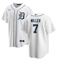 Men Detroit Tigers 7 Shelby Miller White Cool Base Stitched Baseball Jersey