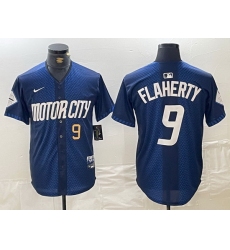 Men Detroit Tigers 9 Jack Flaherty 2024 Navy City Connect Cool Base Limited Stitched Jersey 1