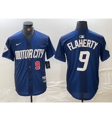 Men Detroit Tigers 9 Jack Flaherty 2024 Navy City Connect Cool Base Limited Stitched Jersey 2
