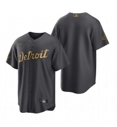 Men Detroit Tigers Blank 2022 All Star Charcoal Cool Base Stitched Jersey