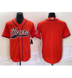 Men Detroit Tigers Blank Orange Cool Base Stitched Baseball Jersey