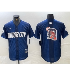 Men Detroit Tigers Team Big Logo 2024 Navy City Connect Cool Base Limited Stitched
