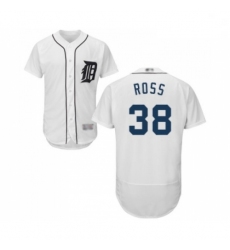 Mens Detroit Tigers 38 Tyson Ross White Home Flex Base Authentic Collection Baseball Jersey