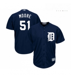 Mens Detroit Tigers 51 Matt Moore Replica Navy Blue Alternate Cool Base Baseball Jersey 