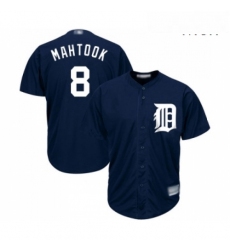 Mens Detroit Tigers 8 Mikie Mahtook Replica Navy Blue Alternate Cool Base Baseball Jersey 