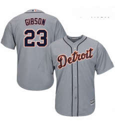Mens Majestic Detroit Tigers 23 Kirk Gibson Replica Grey Road Cool Base MLB Jersey