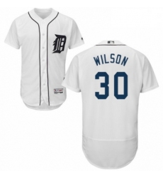 Mens Majestic Detroit Tigers 30 Alex Wilson White Home Flex Base Authentic Collection MLB Jersey