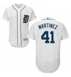 Mens Majestic Detroit Tigers 41 Victor Martinez White Home Flex Base Authentic Collection MLB Jersey