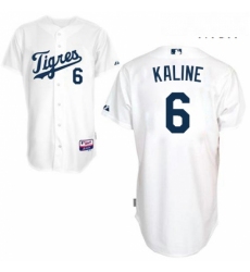 Mens Majestic Detroit Tigers 6 Al Kaline Authentic White Los Tigres MLB Jersey