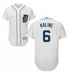 Mens Majestic Detroit Tigers 6 Al Kaline White Home Flex Base Authentic Collection MLB Jersey