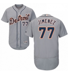 Mens Majestic Detroit Tigers 77 Joe Jimenez Grey Road Flex Base Authentic Collection MLB Jersey