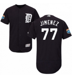 Mens Majestic Detroit Tigers 77 Joe Jimenez Navy Blue Alternate Flex Base Authentic Collection MLB Jersey