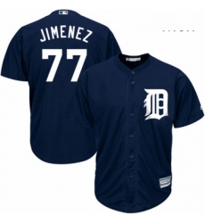 Mens Majestic Detroit Tigers 77 Joe Jimenez Replica Navy Blue Alternate Cool Base MLB Jersey 