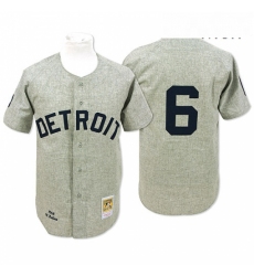 Mens Mitchell and Ness 1968 Detroit Tigers 6 Al Kaline Authentic Grey Throwback MLB Jersey