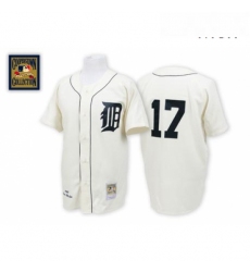 Mens Mitchell and Ness Detroit Tigers 17 Denny Mclain Replica White Throwback MLB Jersey