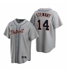 Mens Nike Detroit Tigers 14 Christin Stewart Gray Road Stitched Baseball Jersey