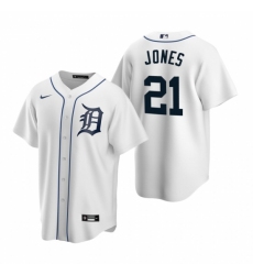 Mens Nike Detroit Tigers 21 JaCoby Jones White Home Stitched Baseball Jersey