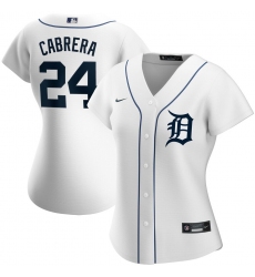 Detroit Tigers 24 Miguel Cabrera Nike Women Home 2020 MLB Player Jersey White