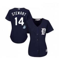 Womens Detroit Tigers 14 Christin Stewart Replica Navy Blue Alternate Cool Base Baseball Jersey 