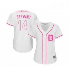 Womens Detroit Tigers 14 Christin Stewart Replica White Fashion Cool Base Baseball Jersey 