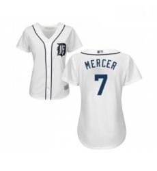 Womens Detroit Tigers 7 Jordy Mercer Replica White Home Cool Base Baseball Jersey 