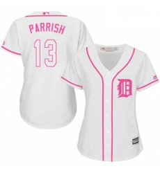 Womens Majestic Detroit Tigers 13 Lance Parrish Authentic White Fashion Cool Base MLB Jersey
