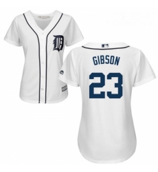 Womens Majestic Detroit Tigers 23 Kirk Gibson Replica White Home Cool Base MLB Jersey