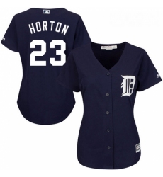 Womens Majestic Detroit Tigers 23 Willie Horton Authentic Navy Blue Alternate Cool Base MLB Jersey