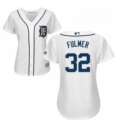 Womens Majestic Detroit Tigers 32 Michael Fulmer Replica White Home Cool Base MLB Jersey 