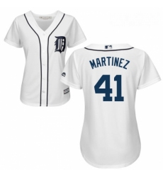 Womens Majestic Detroit Tigers 41 Victor Martinez Authentic White Home Cool Base MLB Jersey