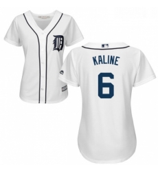 Womens Majestic Detroit Tigers 6 Al Kaline Replica White Home Cool Base MLB Jersey