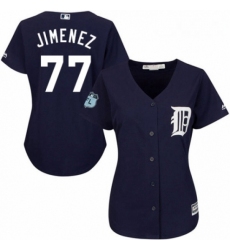 Womens Majestic Detroit Tigers 77 Joe Jimenez Authentic Navy Blue Alternate Cool Base MLB Jersey 