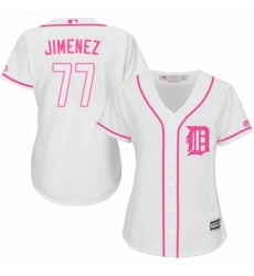 Womens Majestic Detroit Tigers 77 Joe Jimenez Replica White Fashion Cool Base MLB Jersey 