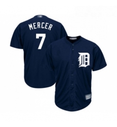 Youth Detroit Tigers 7 Jordy Mercer Replica Navy Blue Alternate Cool Base Baseball Jersey 