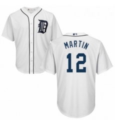 Youth Majestic Detroit Tigers 12 Leonys Martin Replica White Home Cool Base MLB Jersey 
