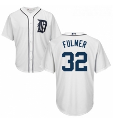 Youth Majestic Detroit Tigers 32 Michael Fulmer Authentic White Home Cool Base MLB Jersey 