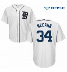 Youth Majestic Detroit Tigers 34 James McCann Replica White Home Cool Base MLB Jersey