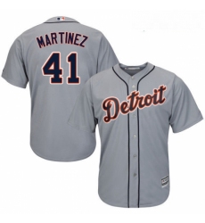 Youth Majestic Detroit Tigers 41 Victor Martinez Replica Grey Road Cool Base MLB Jersey