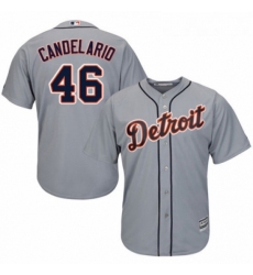 Youth Majestic Detroit Tigers 46 Jeimer Candelario Authentic Grey Road Cool Base MLB Jersey 