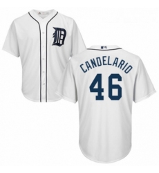 Youth Majestic Detroit Tigers 46 Jeimer Candelario Authentic White Home Cool Base MLB Jersey 